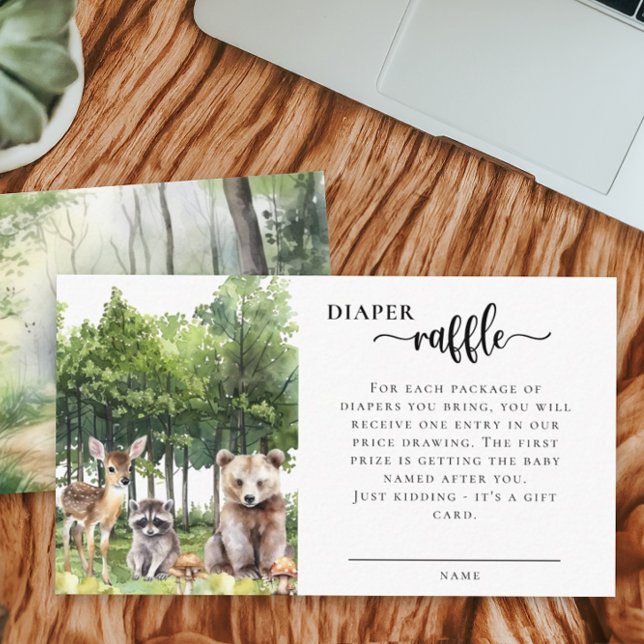 Cartão Raffle para Fralda de Woodland Animal para  (Criador carregado)