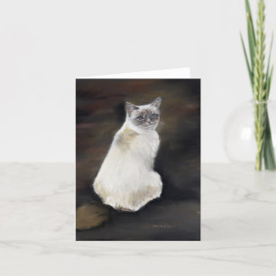 Cartão Rag Doll Cat Art Pastel Painting Notecard