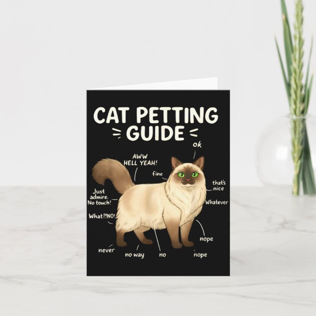 Cartão Ragdoll Cat Petting Guide Funny Cat Lover  (Frente)
