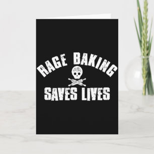 Cartão Rage Baking salva crânio vivo divertido padeiro co