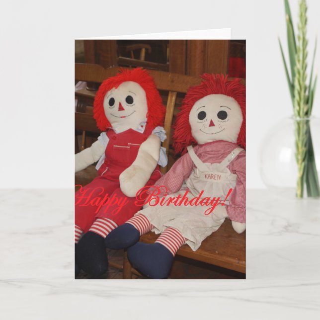 CARTÃO RAGGEDY ANN AND ANDY DOLLS BIRTHDAY CARD (Frente)