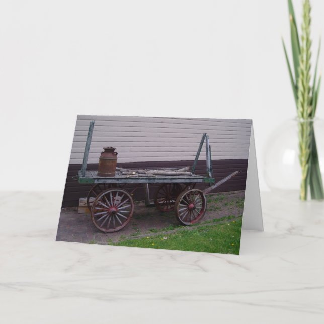 Cartão “Railroad Depot Wagon Cart” Birthday Card (Frente)