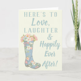 Cartão Rain Boot Bridal Shower Greeting Card