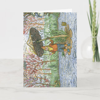 Cartão Rain Gnome Greeting Card