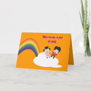 Cartão Rainbow and Clouds Friendship Card