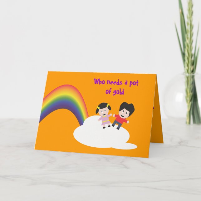 Cartão Rainbow and Clouds Friendship Card (Frente)