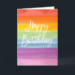 Cartão Rainbow birthday<br><div class="desc">Birthday card with watercolor rainbow background</div>