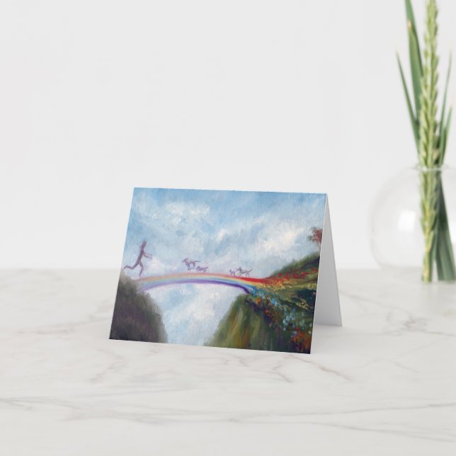 Cartão Rainbow Bridge Dog Heaven Card por Violano (Frente)