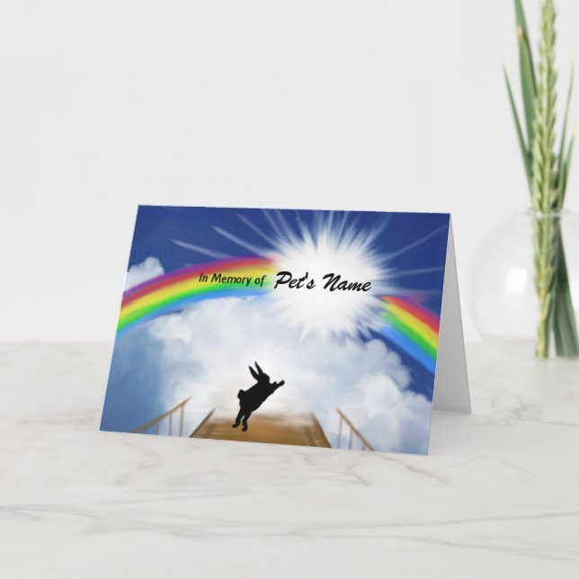 Cartão Rainbow Bridge Memorial for Rabbits (Frente)