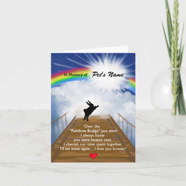 Cartão Rainbow Bridge Memorial for Rabbits (Frente)