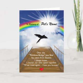 Cartão Rainbow Bridge Memorial Poem for Birds