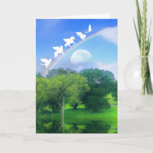 Cartão Rainbow Bridge Over Oak Tree Pet Sympathy Card