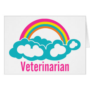 Cartão Rainbow Cloud Veterinarian