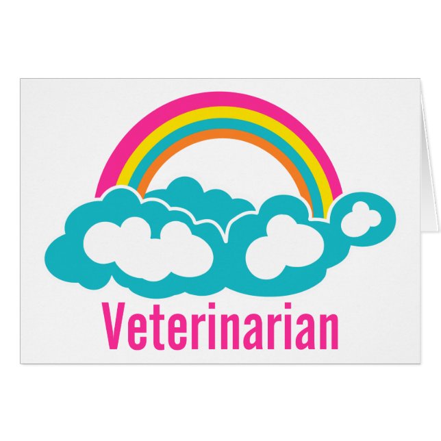 Cartão Rainbow Cloud Veterinarian (Frente Horizontal)