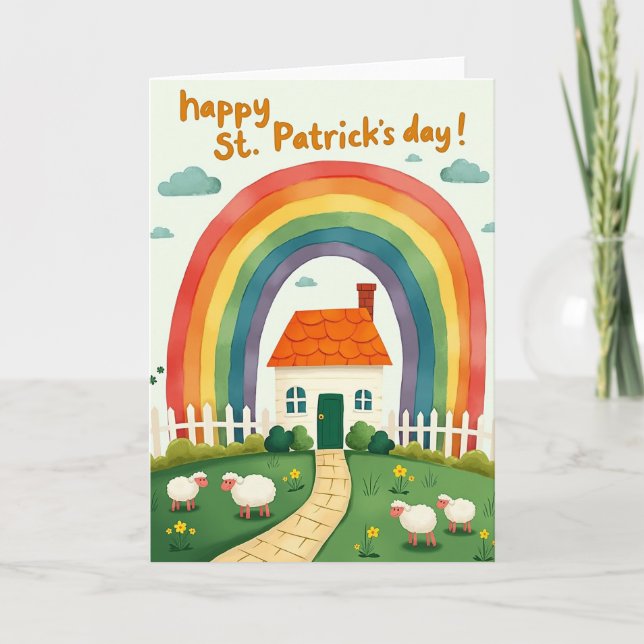 Cartão Rainbow Cottage St Patricks Day Card (Frente)