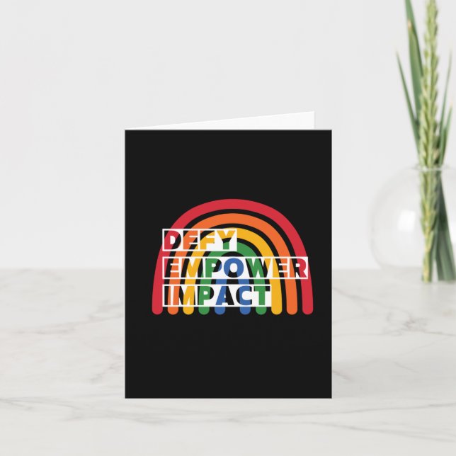 Cartão Rainbow Defy Empower Impact Sticker (Frente)