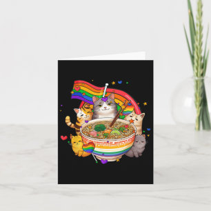 Cartão Rainbow Flag Gats Ramen Anime Orgulho gay Mês Lgbt