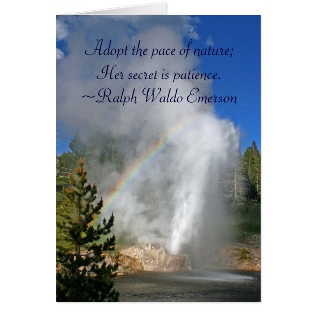 Cartão Rainbow Geyser Yellowstone com Citação Familiar de (Frente)
