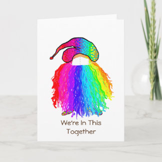 Cartão Rainbow Gnome: We're In This Together