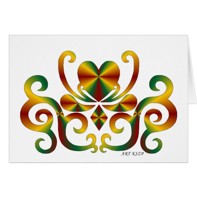 Cartão Rainbow Heart e Lily (Frente Horizontal)