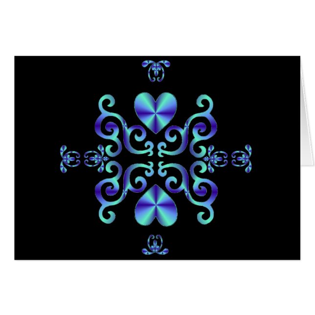 Cartão Rainbow Heart e Lily (Frente Horizontal)