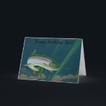 Cartão Rainbow Heaven Happy Birthday Dad<br><div class="desc">Rainbow Trout Happy Birthday Greeting Cards</div>