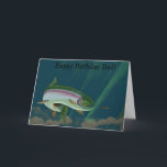 Cartão Rainbow Heaven Happy Birthday Dad<br><div class="desc">Rainbow Trout Happy Birthday Greeting Cards</div>