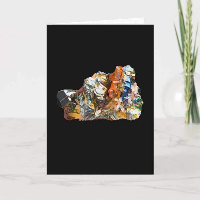 Cartão Rainbow Hematite Crystal Adicionar Uma Placa De Te (Frente)