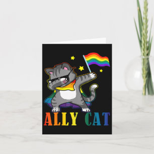 Cartão Rainbow Lgbt Orgulho Lésbico Engraçado Cat Dabbing