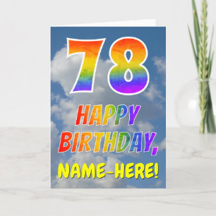 Cartão Rainbow Look "78" & "HAPPY BIRTHDAY", Clouds, Sky