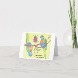 Cartão Rainbow Lorikeets birthday card