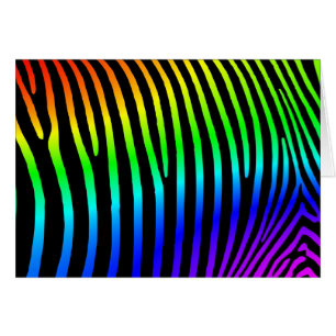 Cartão Rainbow Ombre Zebra Stripes