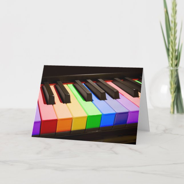 Cartão Rainbow Piano (Frente)