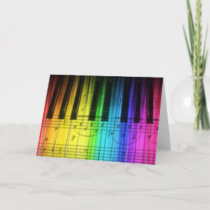 Cartão Rainbow Piano Keyboard and Notes