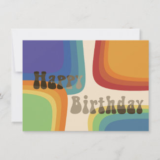 Cartão Rainbow quadrado 70s