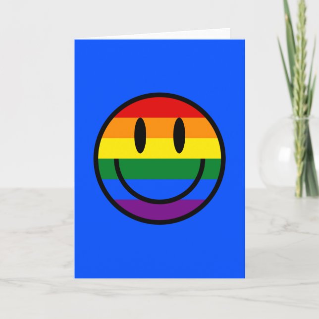 Cartão Rainbow Smiley Face (Frente)