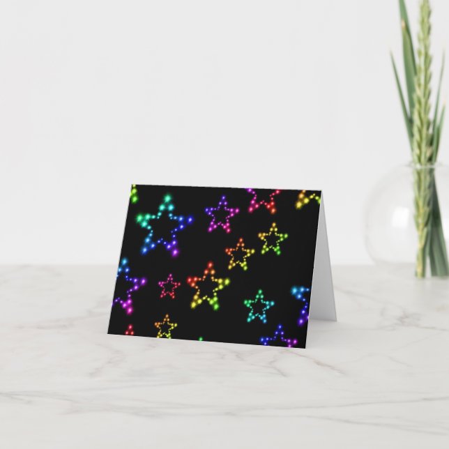 Cartão Rainbow Stars Pattern Note Card (Frente)