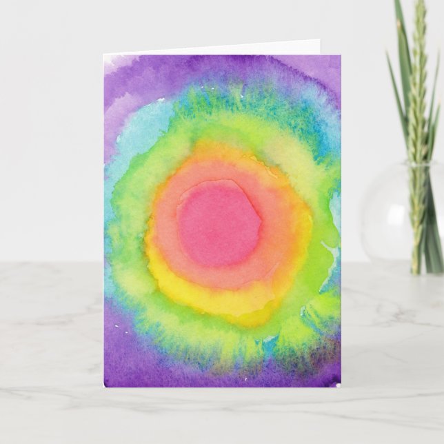 Cartão Rainbow Target Greeting Card (Frente)