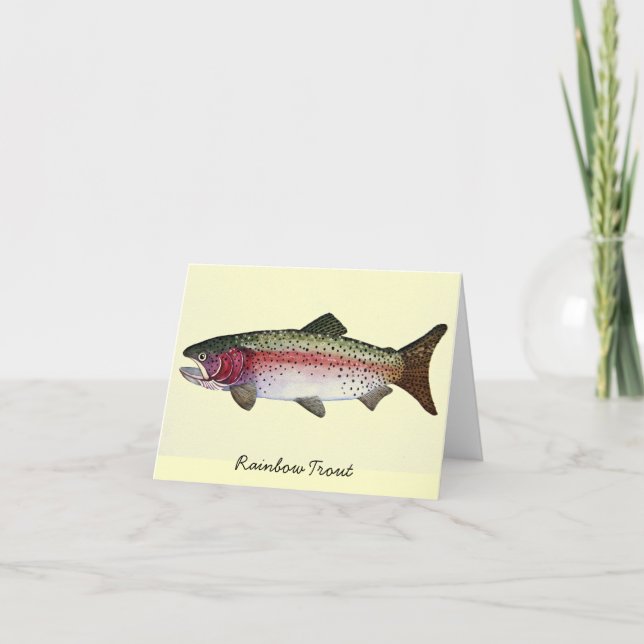 Cartão Rainbow Trout Watercolor (Frente)