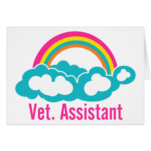 Cartão Rainbow Veterinary Assistant (Frente Horizontal)