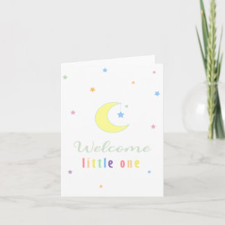 Cartão Rainbow Welcome Little One Moon and Stars