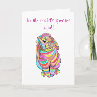 Cartão Rainbowbunny Mother's day card