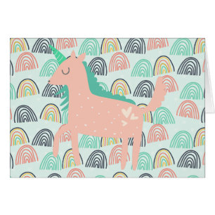 Cartão Rainbows e Unicórnios
