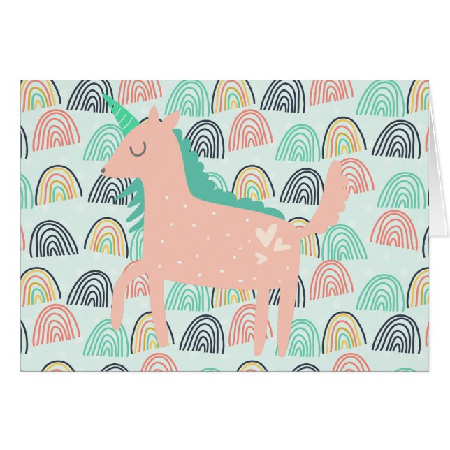 Cartão Rainbows e Unicórnios (Frente Horizontal)