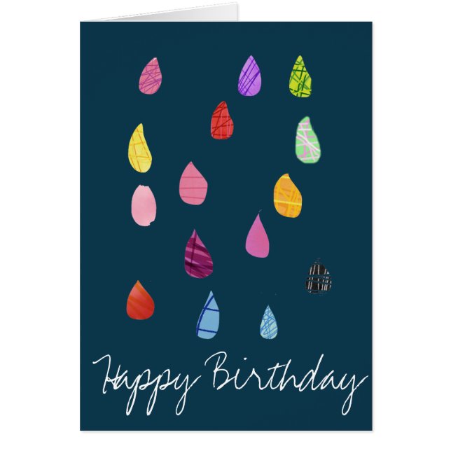 Cartão Raindrop boho colorido (Frente)