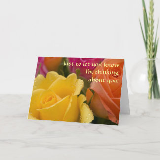 Cartão Raindrops on Roses Thinking of You Card