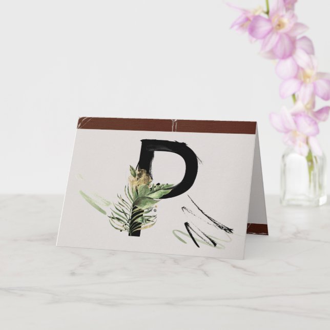 Cartão RainForest Incorporado - Letra Pintada P Monograma (Orquídea)