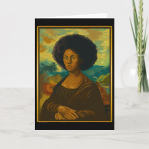 Cartão Rainha Afro Mona Lisa Negra Mulher Africana Seu Ne