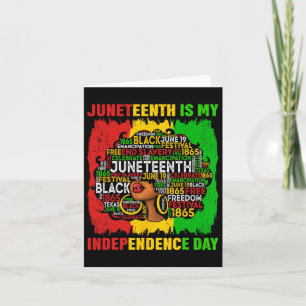 Cartão Rainha Afro Mulher Juneteenth É Meu Dia da Indepen