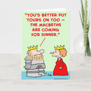 Cartão rainha armadura janta shakespeare